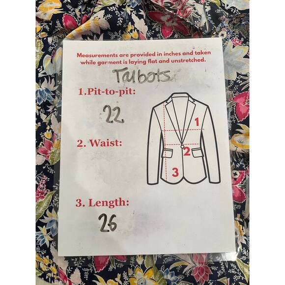 Talbots Floral Cotton Button Down Shirt L Cottagecore Business Casual Classic - Picture 9 of 9